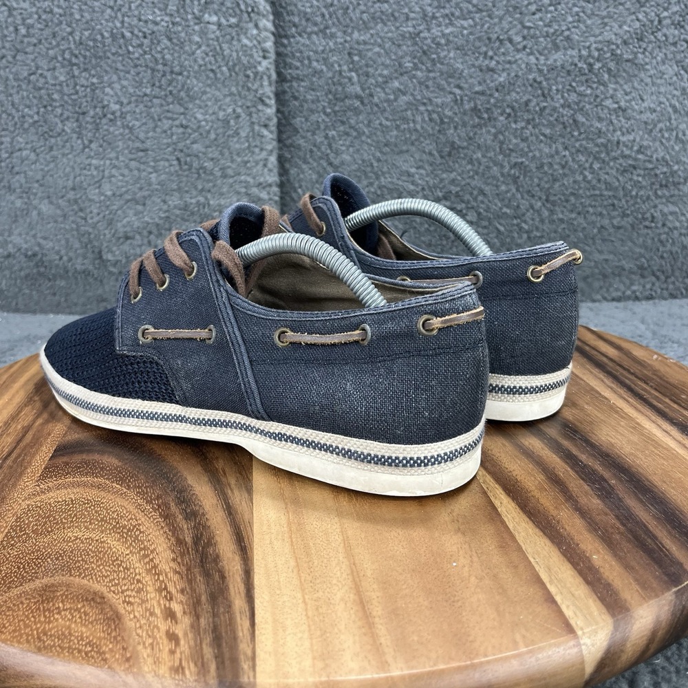 Aldo Shoes Navy Blue Mesh Canvas Shoes Mens Size 10 Brown Laces Breathable - Picture 7 of 14